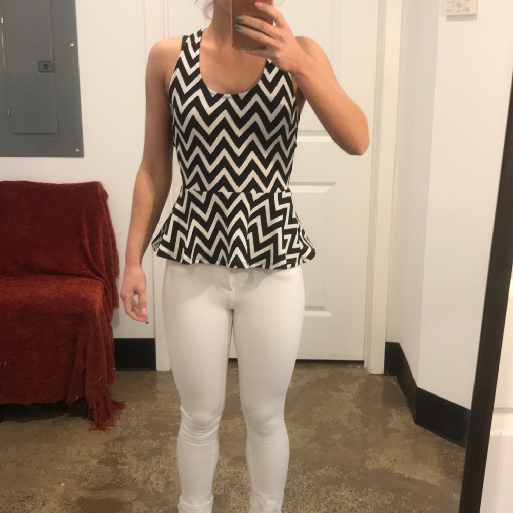 Cut out zig zag peplum top. Charlotte Russe small